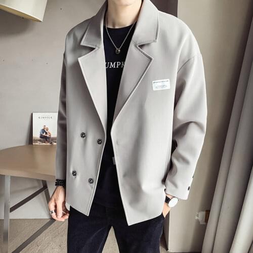 2021 Spring And Autumn Fashion New Mens Casual Striped Double Breasted Slim Suit Coat Blazers Jacket