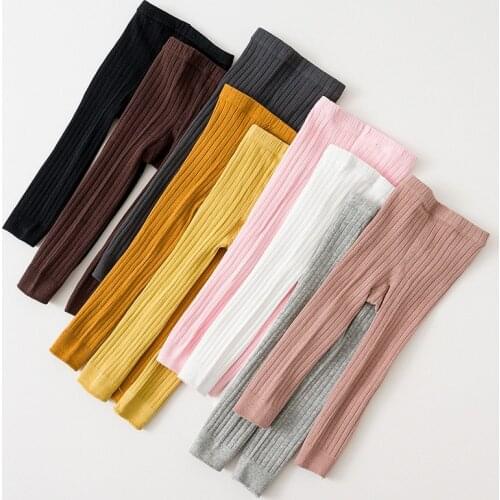 0-4Y Toddler Girl Tights Pants Infant Leggings Spring Autumn Baby Tight Child Stretch Cotton Pant Candy Color Cute Girls Trouser