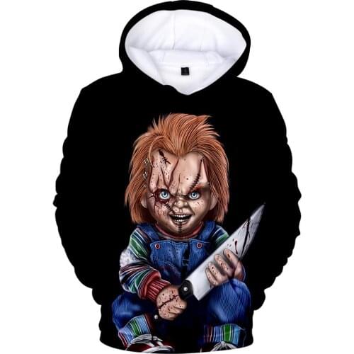 Seed Of Chucky Hoodies Men Women 3D Printed Ghost Doll Hoodie Harajuku Punk Sweatshirt Horror Movie Mens Jacket Clothing