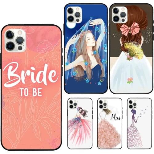 Wedding Bride Soon to Be Rubber Phone Case For iPhone 12 11 Pro Max Mini XS X XR 7 8 Plus SE 2020 Soft Cover Case