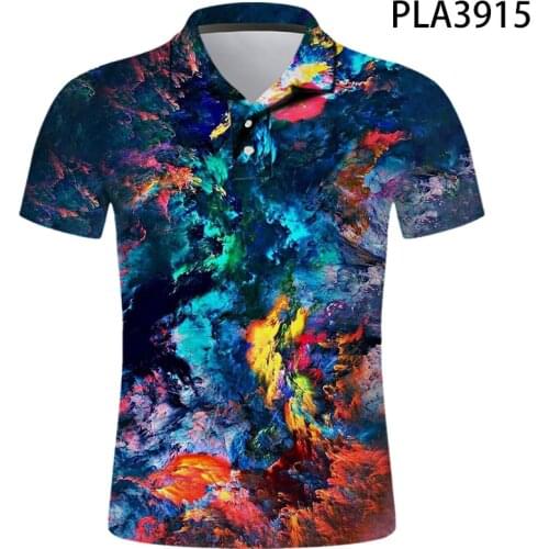 Ropa De Hombre Fashion Casual Summer Short Sleeve 3D Printed Graffiti Cool Men Polo Shirt Streetwear Polo Homme Ropa Tops