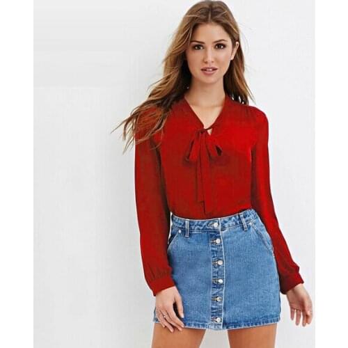 Ladies Shirt Tops Up 50s of the last century 60s Retro Fall Clothing Casual Roll Sleeve Cotton High Quality Blouse