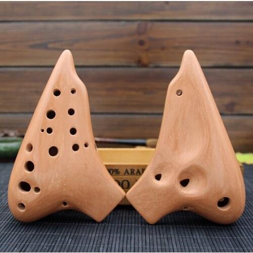 Handmade Orginal 16 Holes Alto C Ocarina Multi Chamber Terracotta With Protective Bag/Lanyard/Manual