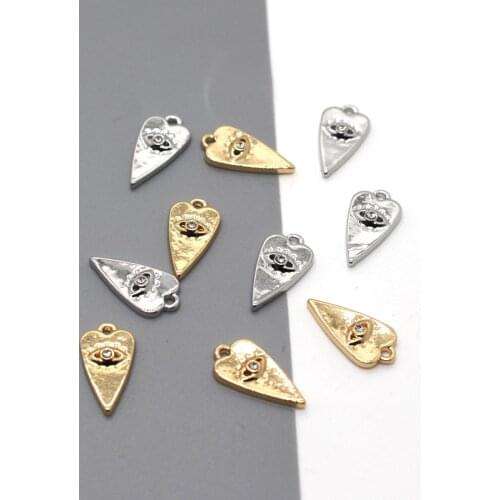 5pcs Simple Geometric Hollow Love Heart Earring Charms Small Alloy Pendant For Earrings Bracelet DIY Jewelry Accessory