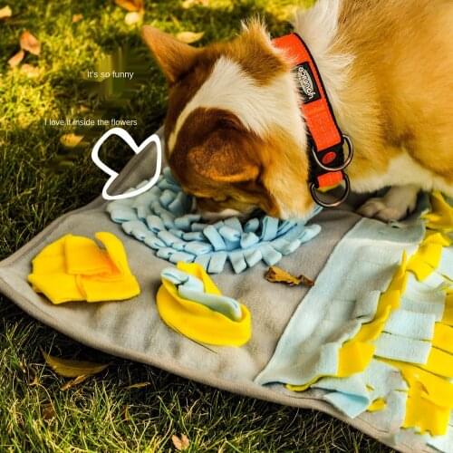 Pet Dog Snuffle Mat Pet Sniffing Training Blanket Detachable Fleece Pads Dog Mat Relieve Stress Nosework Puzzle Toy Pet Nose Pad