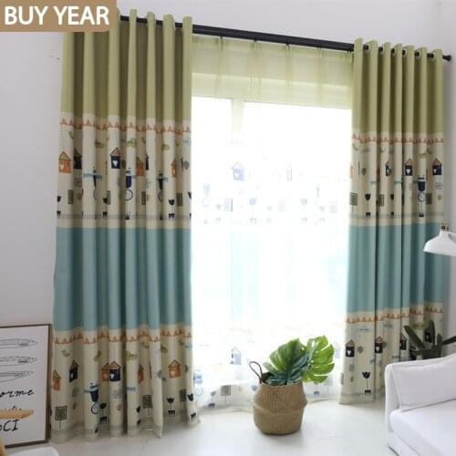 Modern Curtains for Living Dining Room Bedroom Simple Cartoon Boy Childrens Room Curtains Tulle Finished Product Customization