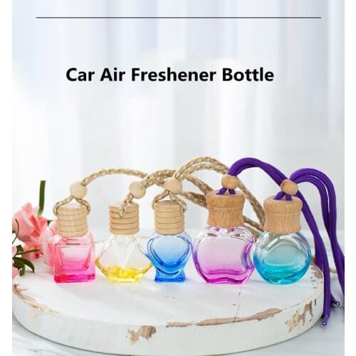 Glass Transparent Refillable Car Perfume Perfume Air Freshener Hanging Bottle Fragrance Diffuser Interior Decoration Accessories