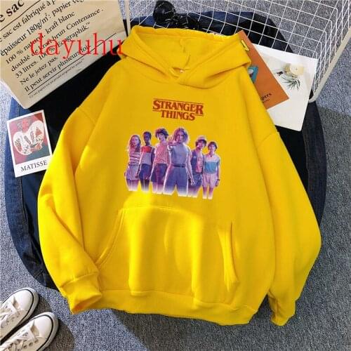 Oversized Stranger Things Hoodie Season 3 men/women Harajuku eleven Sweatshirts funny Kawaii Korean Hooded male hoodies Hip Hop