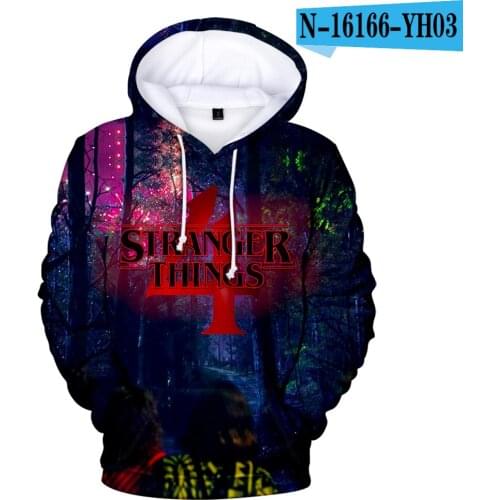 Harajuku 3D Hoodie Sweatshirt Stranger Things 4 Hoodies Print Men/Women/s Popular Casual Hip Hop Sweatshirt Oversized Hooded
