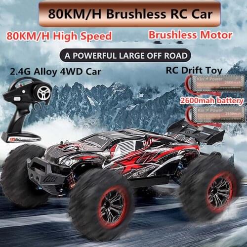 80KM/H High Speed RC Racing Off-Road Vehicle Brushless Motor Buggy Climbing Truck Alloy Waterproof shock-absorbing Independent