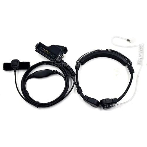 XQF FBI Throat Microphone Mic Tube Earpiece Headset PTT for Motorola Ham Radio HT1000 HT2000 MT1500 XTS2500 XTS3000 Transceriver
