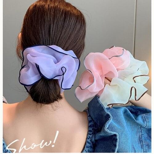 1PC Oversized Hair Scrunchies Organza Elastic Hair Bands For Girls Headwear Womens Headband Ponytail Hair Ties Hair Accessories