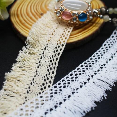 100% cotton lace garment Accessories DIY handmade fringed cotton 4CM