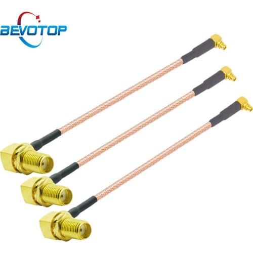 10PCS Right Angle SMA Female Bulkhead to MMCX Male Right Angle PLUG RG316 Pigtail RF Coaxial Extension Cable 10CM 15CM 30CM