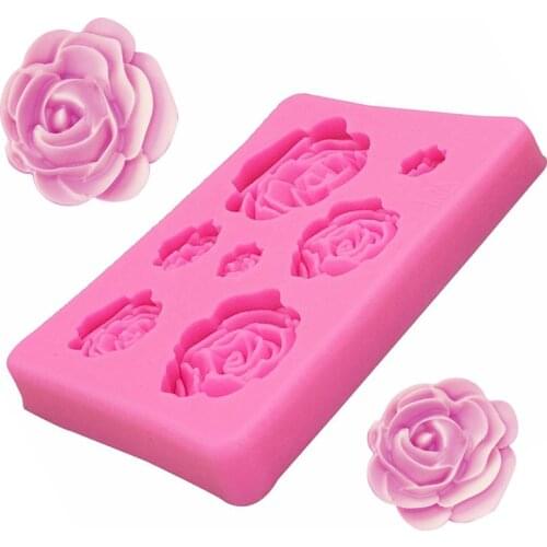 3D Rose Silicone Mold Resin Epoxy Rose Flower Shape Fondant Mould DIY Craft Sugar Soap Cake Decorating Tool Kitchen Gadgets