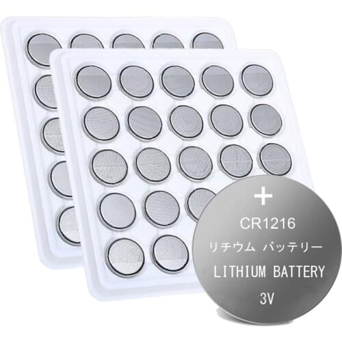 50pcs CR1216 1216 Button Batteries DL1216 BR1216 Cell Coin Lithium Battery 3V CR 1216 5034LC For Watch Electronic Toy Remote