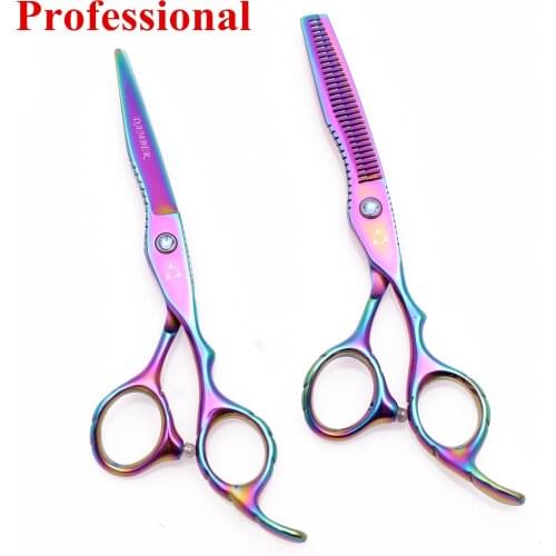 6.0'' Japan Steel 440C Scissors Hair Professional Hairdressing Scissors Barber Thinning Shears Hair Cutting Scissors Set 1011