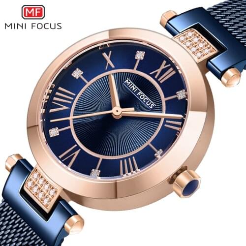 MINI FOCUS Top Luxury Brand Fashion Ladies Watch For Women Reloj Mujer Montre Femme Relogio Feminino Quartz Wristwatch Mesh Belt