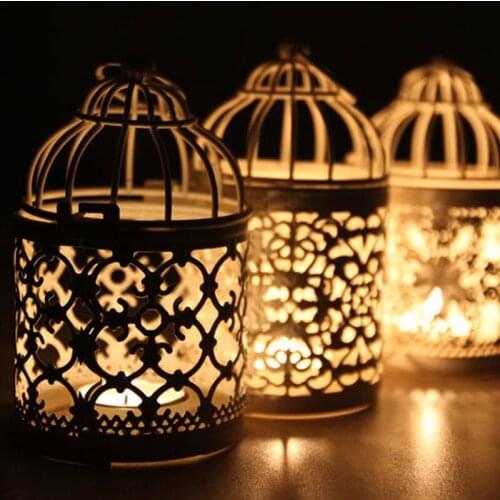 European Ornaments Metal Bird Cage Candle Holder Moroccan Lantern Candle Holder Hanging Lantern Vintage Candle Holders Wedding