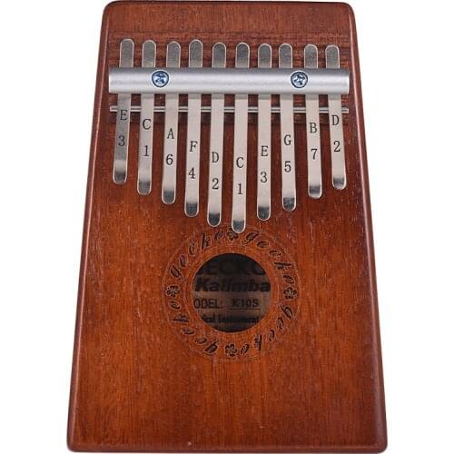GECKO K10S Portable 10-Key Thumb Piano Kalimba Mbira Mahogany Wood Musical Instrument Gift for Girls Boys Music Lovers