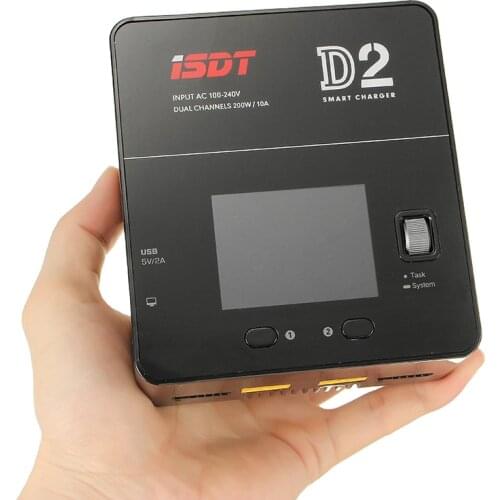 ISDT D2 200W 24A AC Dual Channel Output Smart Battery Balance Charger For LiFe Lilon LiPo LiHv Battery RC Models DIY FPV Drone