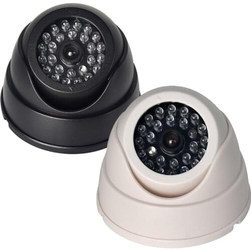 1pcs Smart Indoor Outdoor Dummy Surveillance Camera Fake CCTV Security Camera Home Dome Waterproof With Flashing Red LED Lights