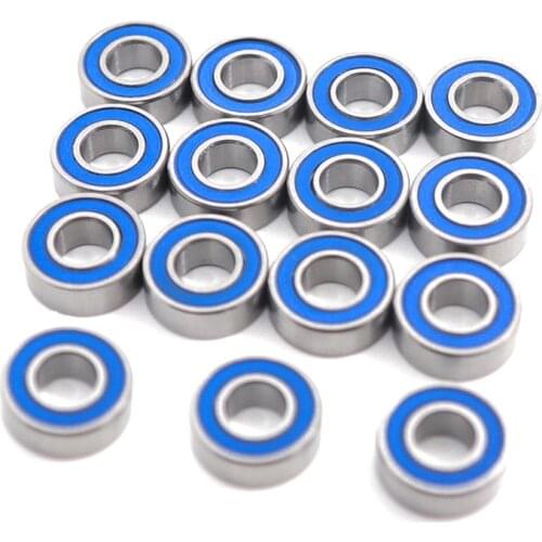 High-quality 15PCS Bearing Kit for 1/10 Traxxas Rustler Bandit Slash2WD RC Crawler Car Blue Ball Bearing Parts