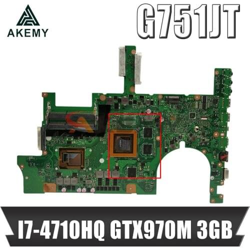 G751JT MB_0M/I7-4710HQ/AS GTX970M 3GB 90NB06M1-R00040 Mainboard For Asus G751JT G751JY G751JL G751J G751 laptop motherboard