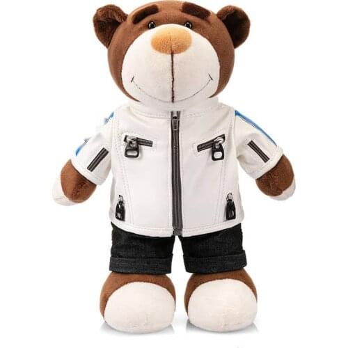 Cute Rally Bear White Jacket Doll Baby Soft Plush Toys For Children Sleeping Mate Stuffed Baby Toys For Infants Birthday Gift