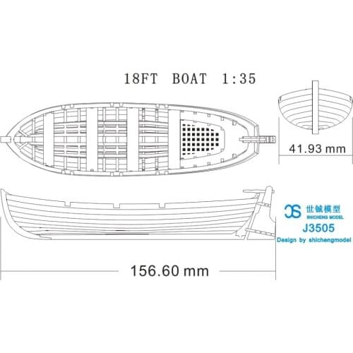 NIDALE model Sacle 1/35 solid wood lifeboat model kits 18FT General lifeboat model