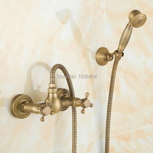 New Arrival Classic Antique Brass Wall Mounted Shower Sets Handshower Wholesale Cheap Shower Faucet Set SF1006
