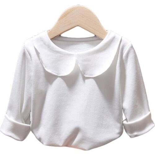 New Baby Girls Shirts Kids T-shirt Casual Fashion Doll Collar T Shirt Childrens Clothing Girls' Long Sleeve Children Tops