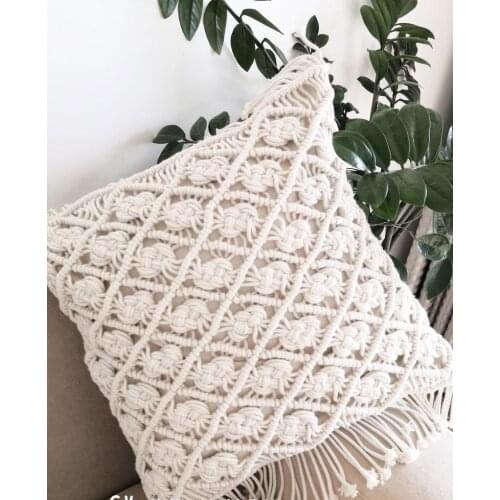 MOMS YARD New Macrame Handmade Cotton Thread Pillowcase Bohemia Moroccan Sofa Cushion Cover Decorative Pillowcase High-end Gift