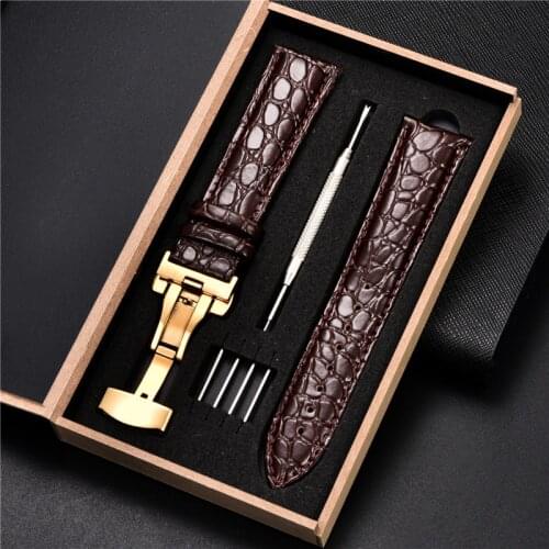 Crocodile Pattern Leather Watchbands for Samsung Galaxy Gear S3 Galaxy 42mm 46mm Active Watch Band 16 18 20 22 24mm Straps