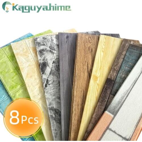 Kaguyahime 8Pcs Self-Adhesive Marble Wallpaper Brick 3D Wall Stickers Decor Waterproof Wallpaper For Kids Room Kitchen Bedroom