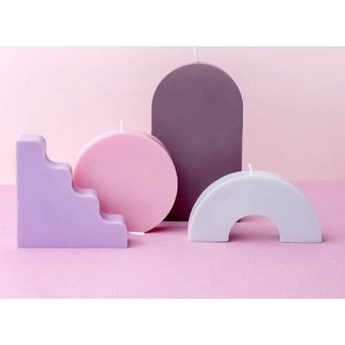 Geometric Shapes Silicone Candle Mold Aroma Plaster Home Decoration Simple Style DIY Material Aromatherapy Candle Silicone Mold