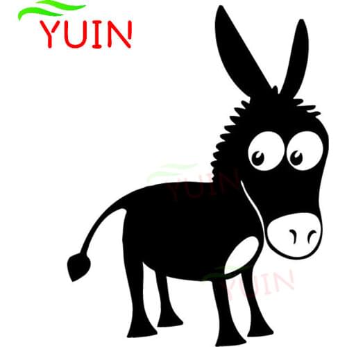 Animal Donkey Cartoon Sticker Fashion Decoration Personality PVC Waterproof Sunscreen Decal Black/White/Red/Laser/Silver