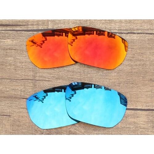 Vonxyz 2 Pairs Ice Mirror & Ruby Mirror Polycarbonate Replacement Lenses for-Oakley Style Switch Frame