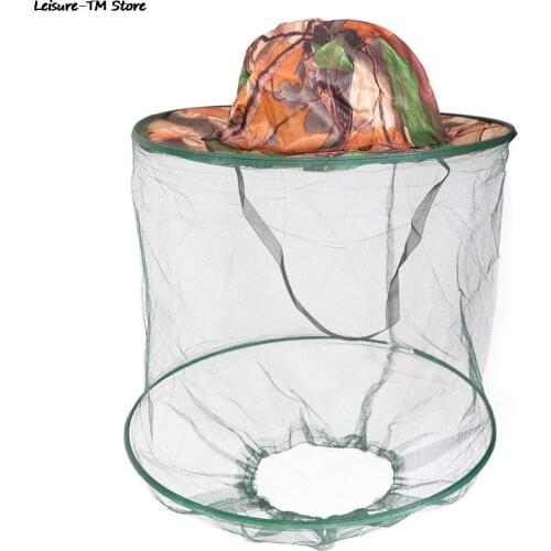 Camouflage Fishing Hat Bee keeping Insects Mosquito Net Prevention Cap Mesh Fishing Cap Outdoor Sunshade Lone Neck Head Cover