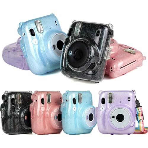 Protective Case Cover Shell for Mini 11, PU Leather Bag Case with Shoulder Strap For Fujifilm Instax Mini 11 Instant Film Camera