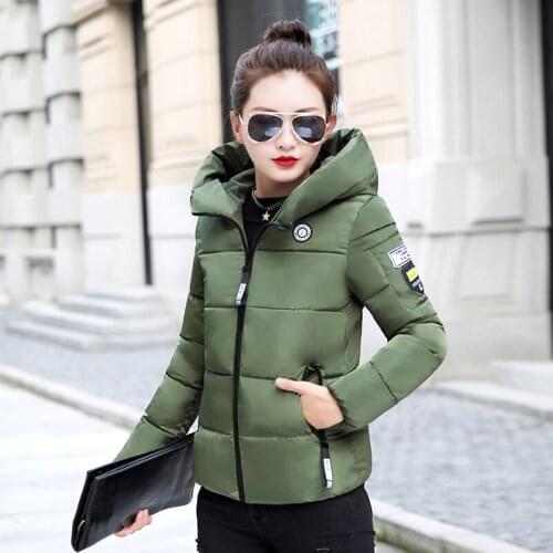 Large Size Nice Women Winter Short Jacket Female Plus Size Hood Women Parka With Stand-Up Collar Autumn Windbreaker Cotton Down