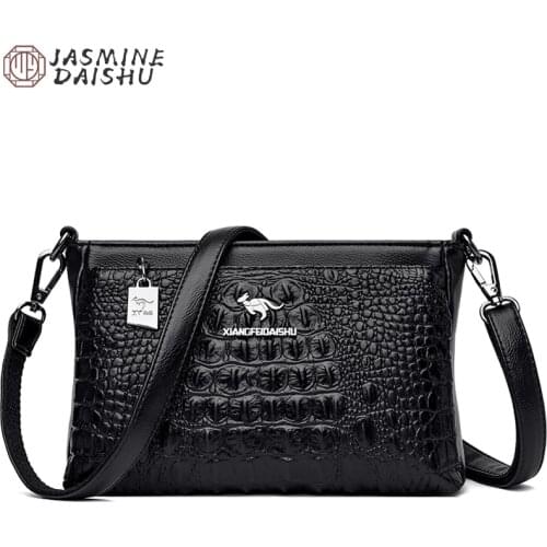 Womens Crocodile Pattern Luxury Designer Handbags High Quality PU Leather Solid Color Shoulder Bags Ladies Diagonal Square Bags
