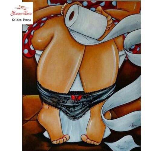 GOLDEN PANNO Diamond Painting Full Square 5D Diy Daimond Embroidery Diamant Mosaic Sale Displasy Broderie Diamant " Fat woman "