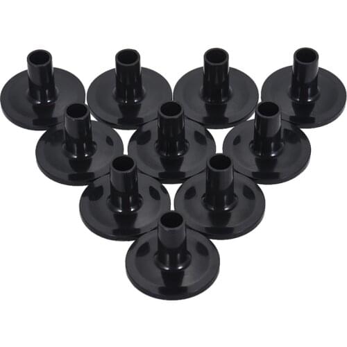 10pcs Drum Cymbal Sleeves Plastic Drum Set Cymbal Stands Replacement with Flange Base Black
