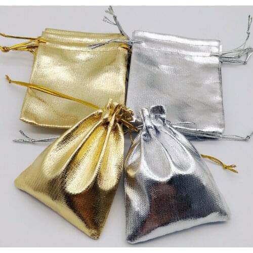 100pcs Gold Silver Wedding Gift Bag Earring Necklace Bags 10*12cm
