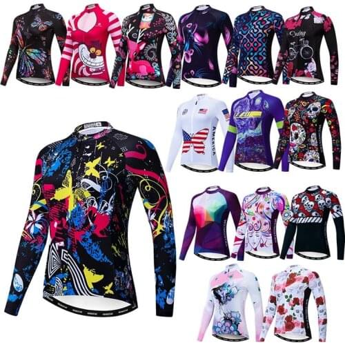 2021 Weimostar Cycling Jersey Women Long Sleeve MTB Racing Bike Jersey Top Riding Ladies Biking Shirts Ropa Ciclismo Maillot