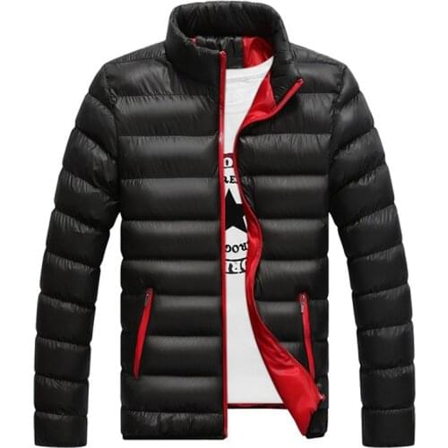 2021 Winter Cotton Warm Thick Jacket Men Fashion Stand Collar Parka Jacket Solid and Coats Male Padded Down Parkas Jackets M-4XL