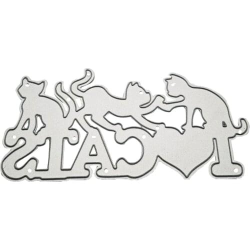 203F I Love Cat Metal Cutting Dies Stencil DIY Scrapbooking Album Paper Card Template Mold Embossing Craft Decoration