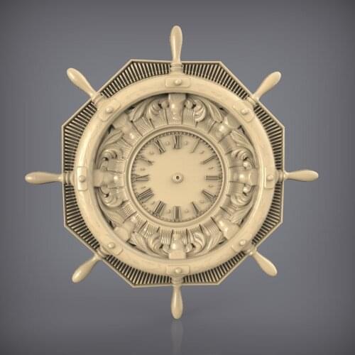 3d model relief for cnc carving engraving in STL file format artcam aspire Clock _92