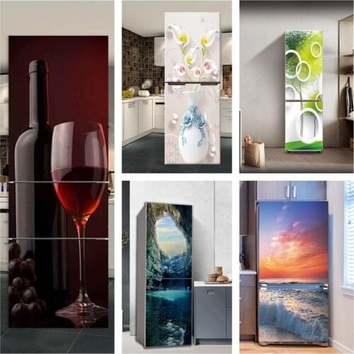 60x180cm Wallpaper For Fridge Door Sticker Self Adhesive Waterproof Refrigerator Decal Kitchen Decor Poster Home Design Mural